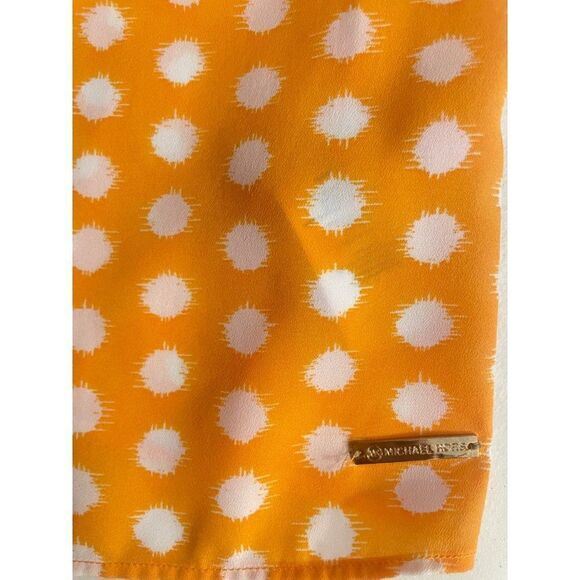 Michael Kors Polka Dot Top Womens XS Sleeveless Silky Blouse Pleated - Picture 4 of 5